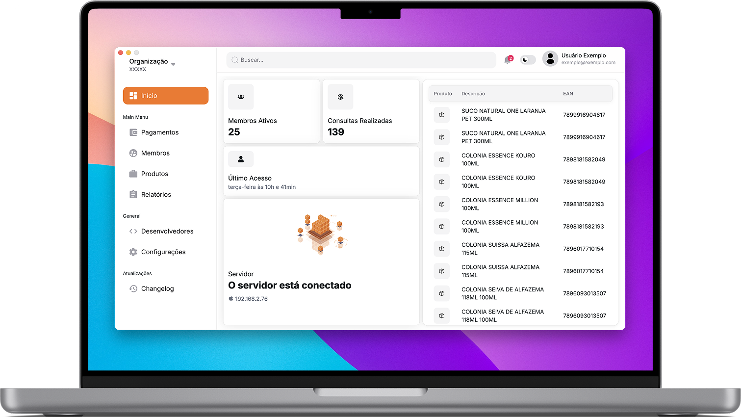 Interface do StockEasy